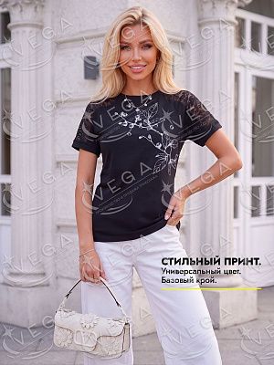 картинка Футболка женская 111-1 магазин Одежда+ являющийся официальным дистрибьютором в России 